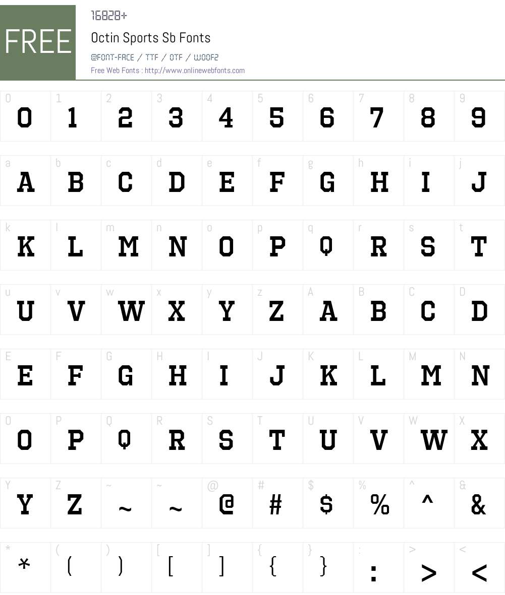 Octin Sports Font Screenshots