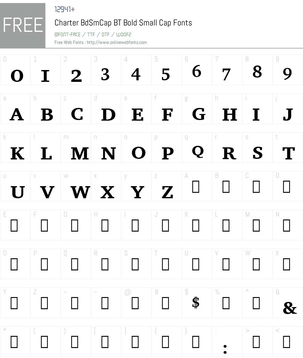 Charter BdSmCap BT Font Screenshots