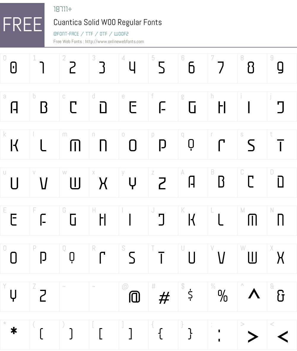 CuanticaSolidW00-Regular Font Screenshots