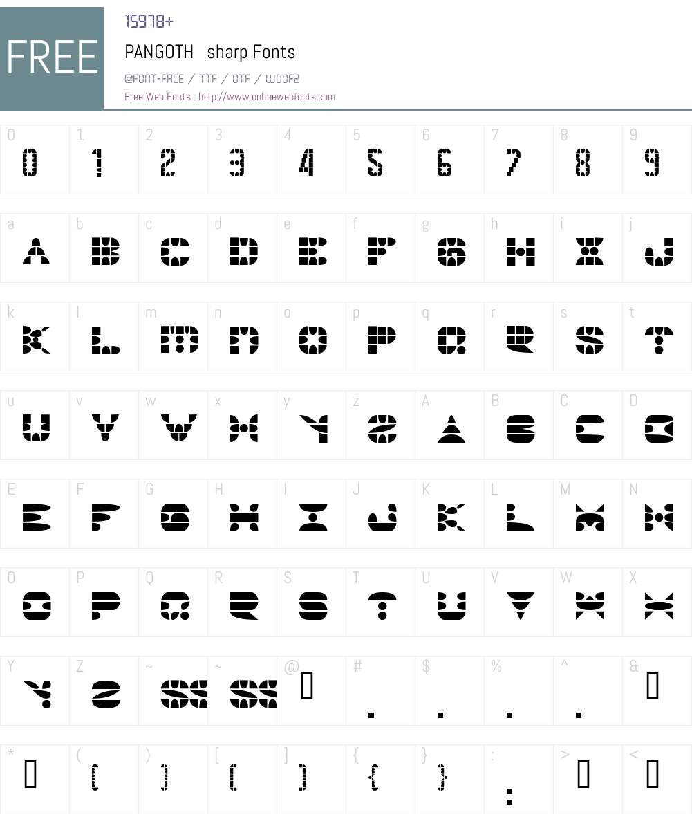 PANGOTH Font Screenshots