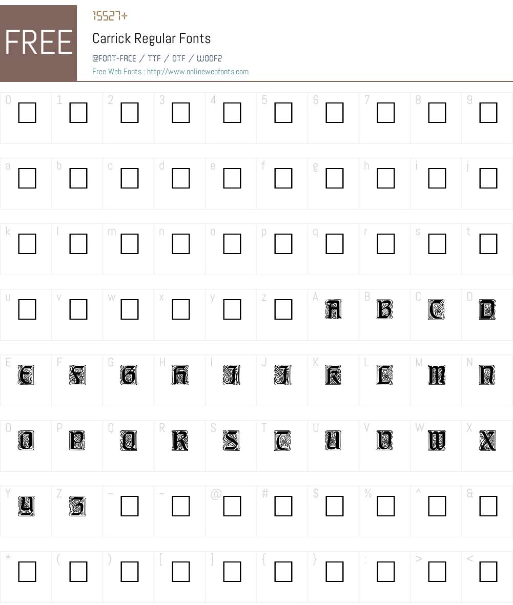Carrick Font Screenshots