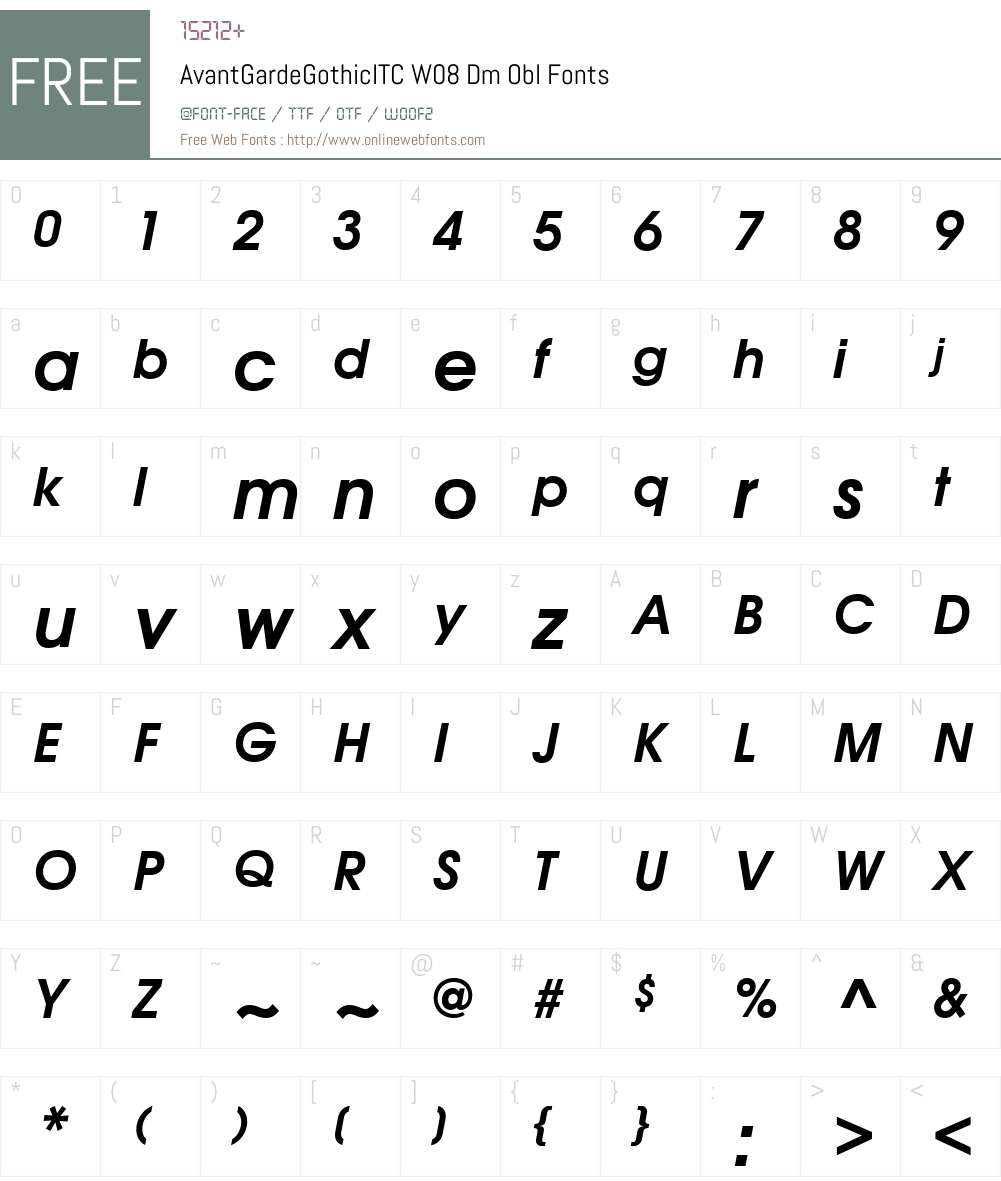 ITC Avant Garde Gothic Font Screenshots