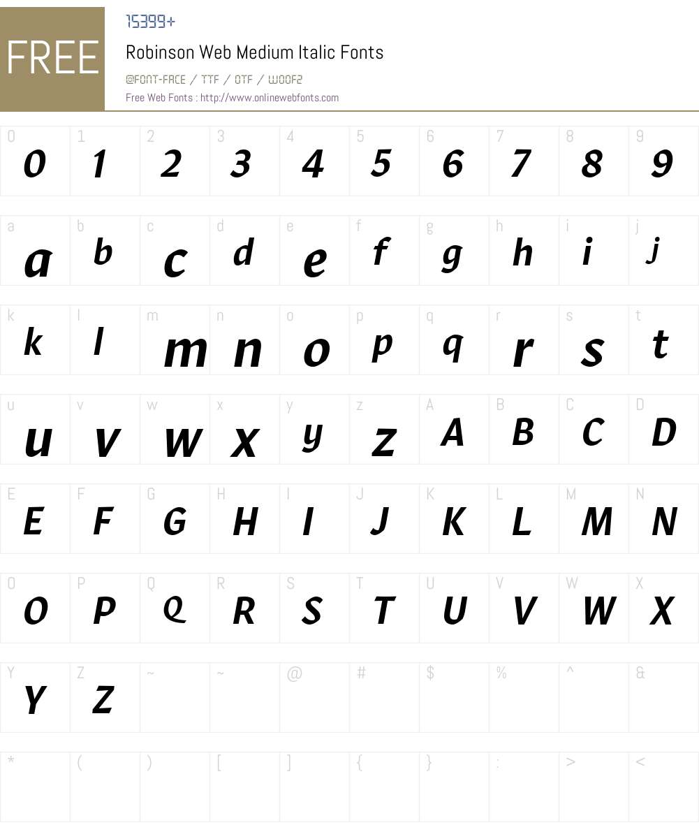 Robinson Web Medium Font Screenshots