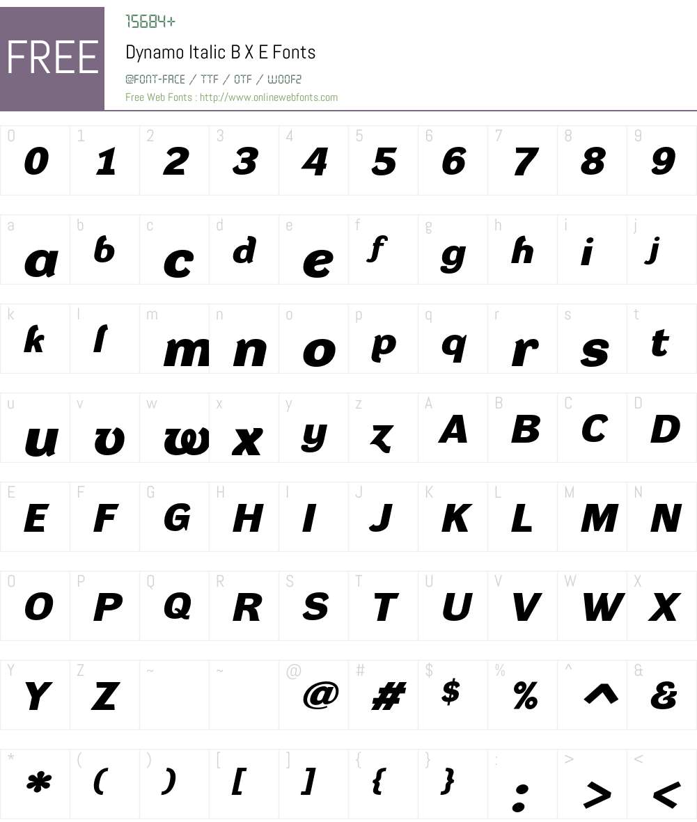 Dynamo DXE Font Screenshots
