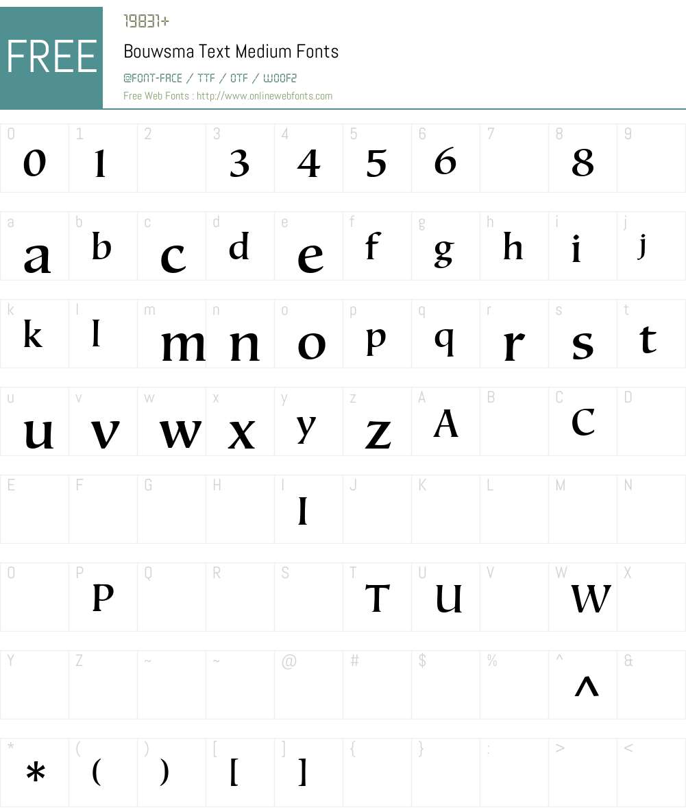 BouwsmaTextMedium Font Screenshots