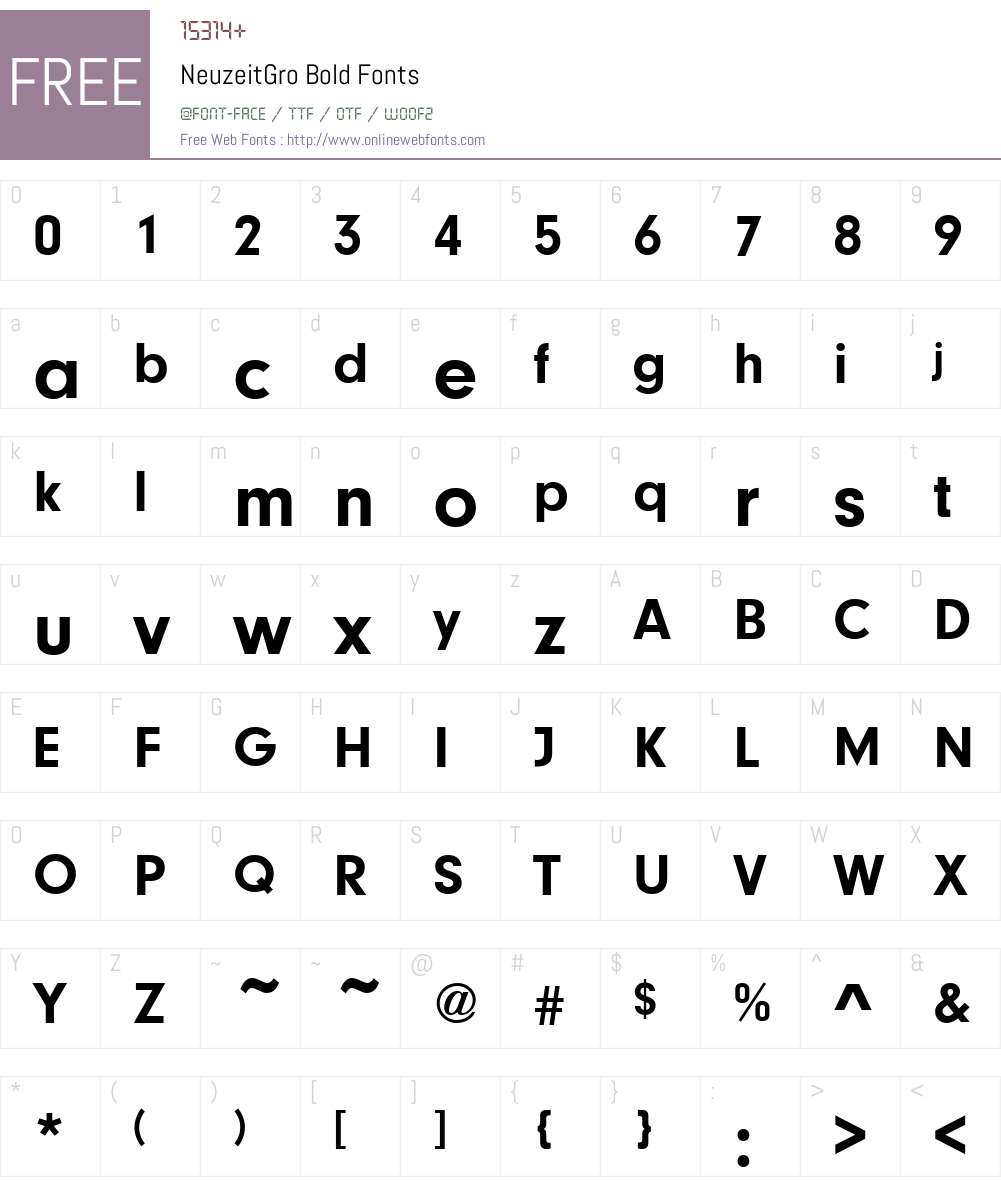 NeuzeitGro-Bol Font Screenshots