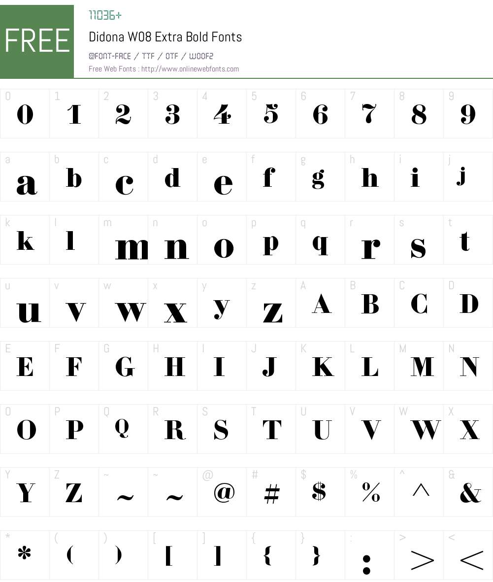 Didona Font Screenshots