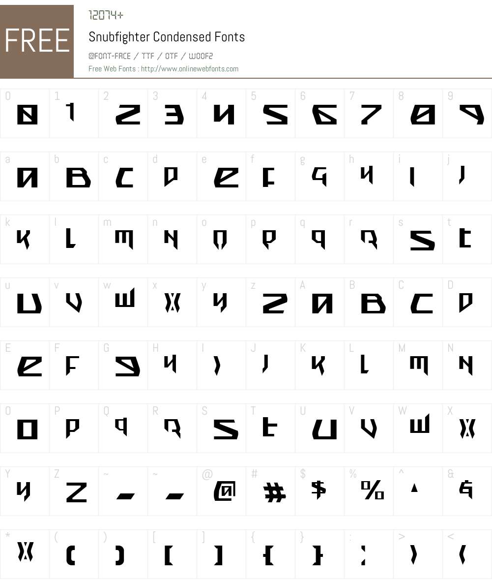Snubfighter Condensed Font Screenshots