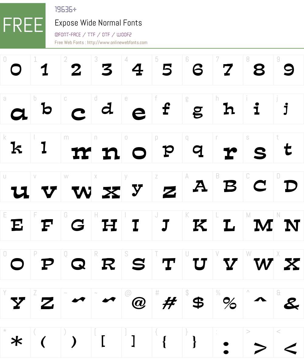Expose Wide Font Screenshots