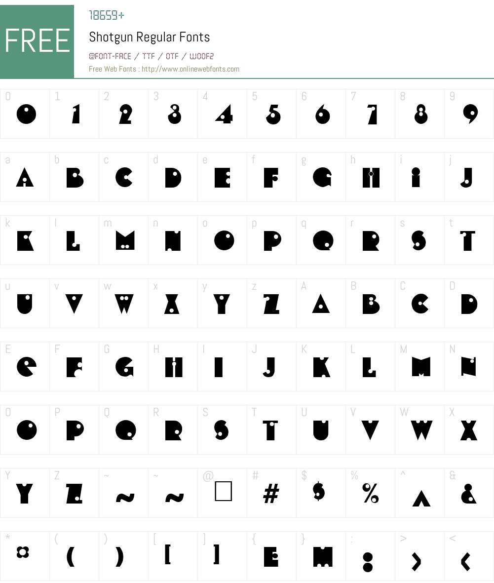 Shotgun Font Screenshots