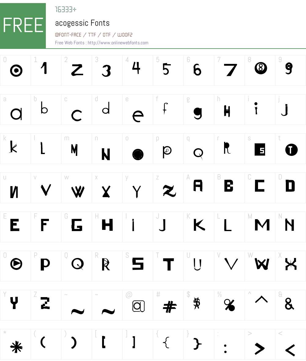 acogessic Font Screenshots