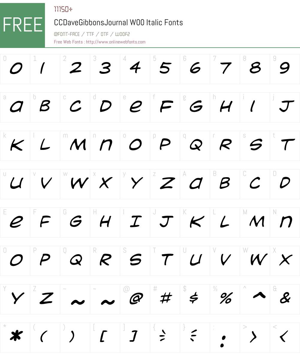CCDaveGibbonsJournalW00-It Font Screenshots