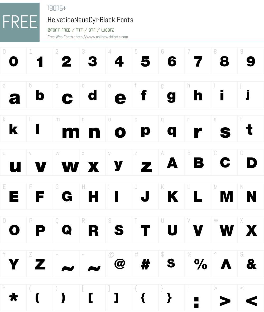 HelveticaNeueCyr Font Screenshots