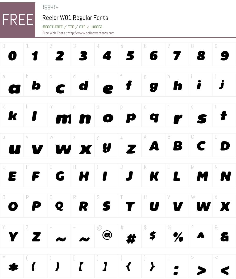 ReelerW01-Regular Font Screenshots