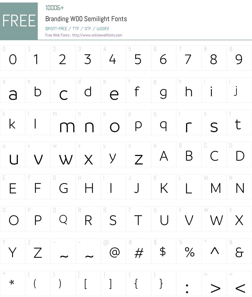 Branding Font Screenshots