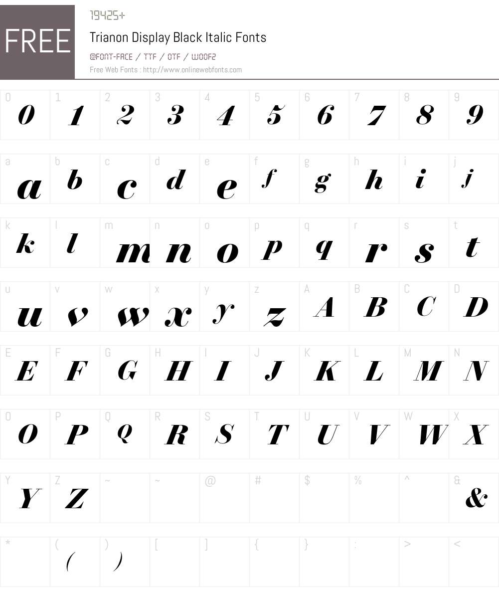 Trianon Display Black Font Screenshots