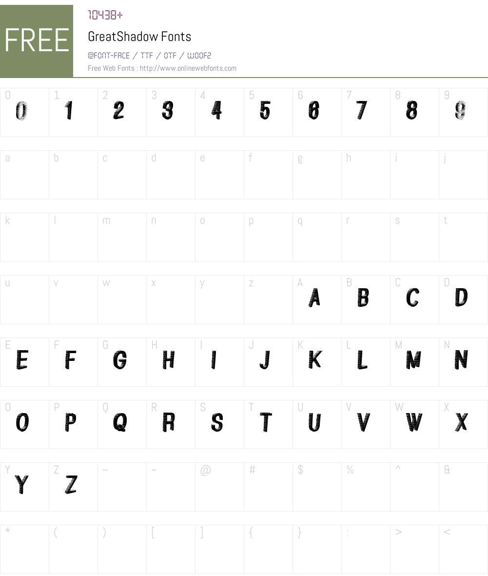 GreatShadow Font Screenshots