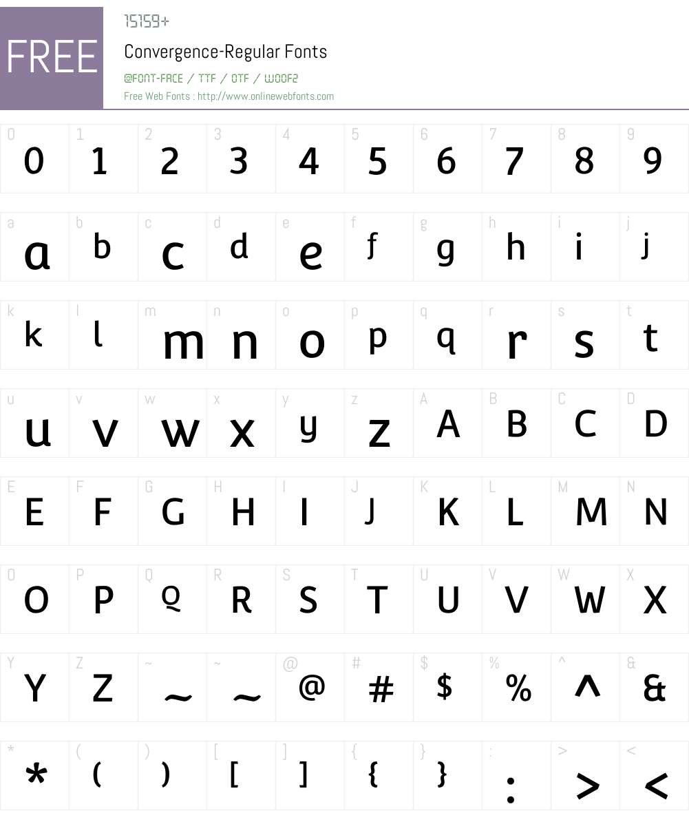 Convergence Font Screenshots