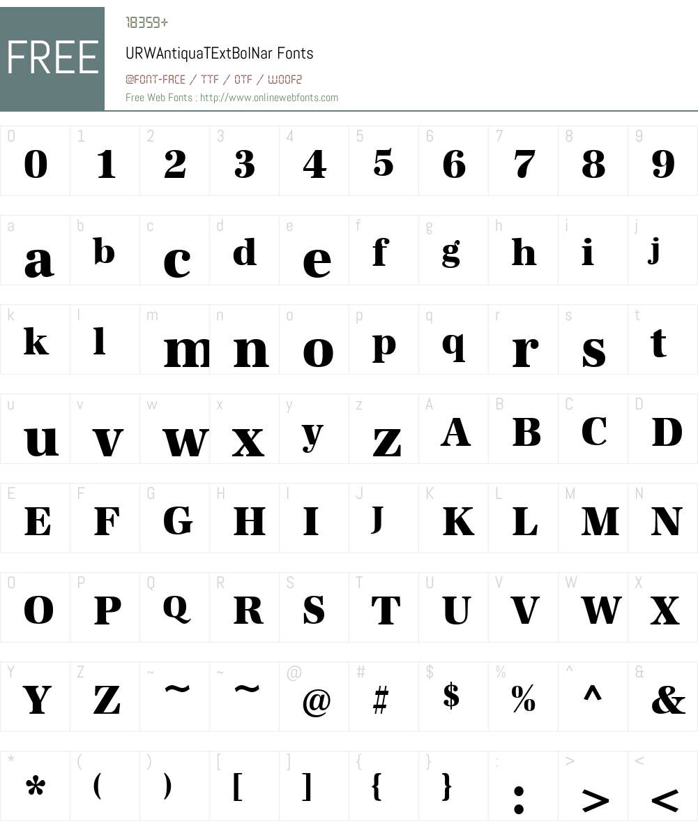 URWAntiquaTExtBolNar Font Screenshots