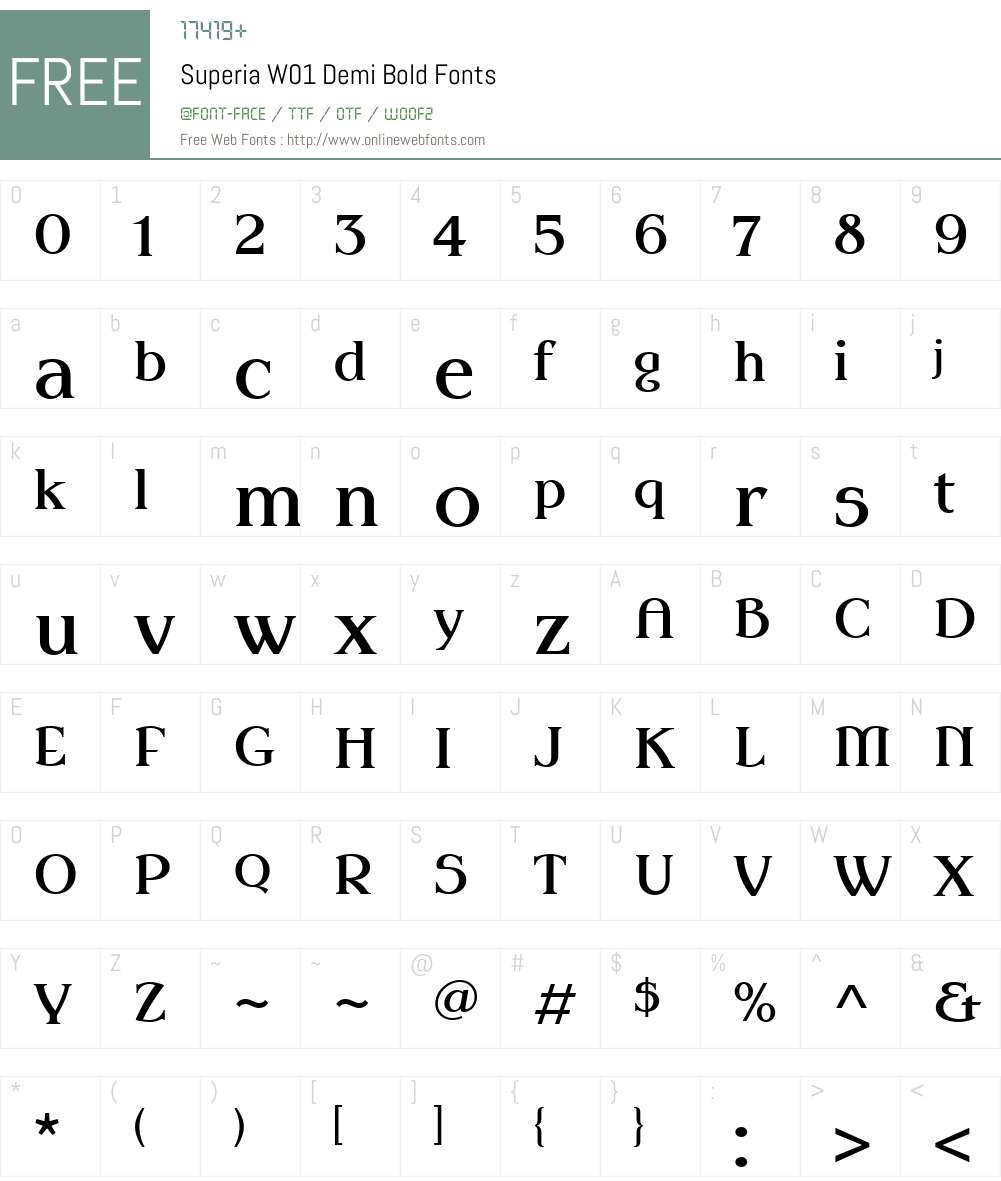 SuperiaW01-DemiBold Font Screenshots