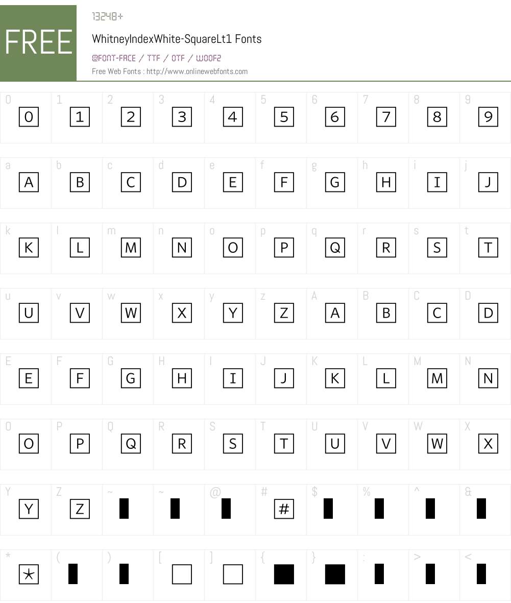 WhitneyIndexWhite Font Screenshots