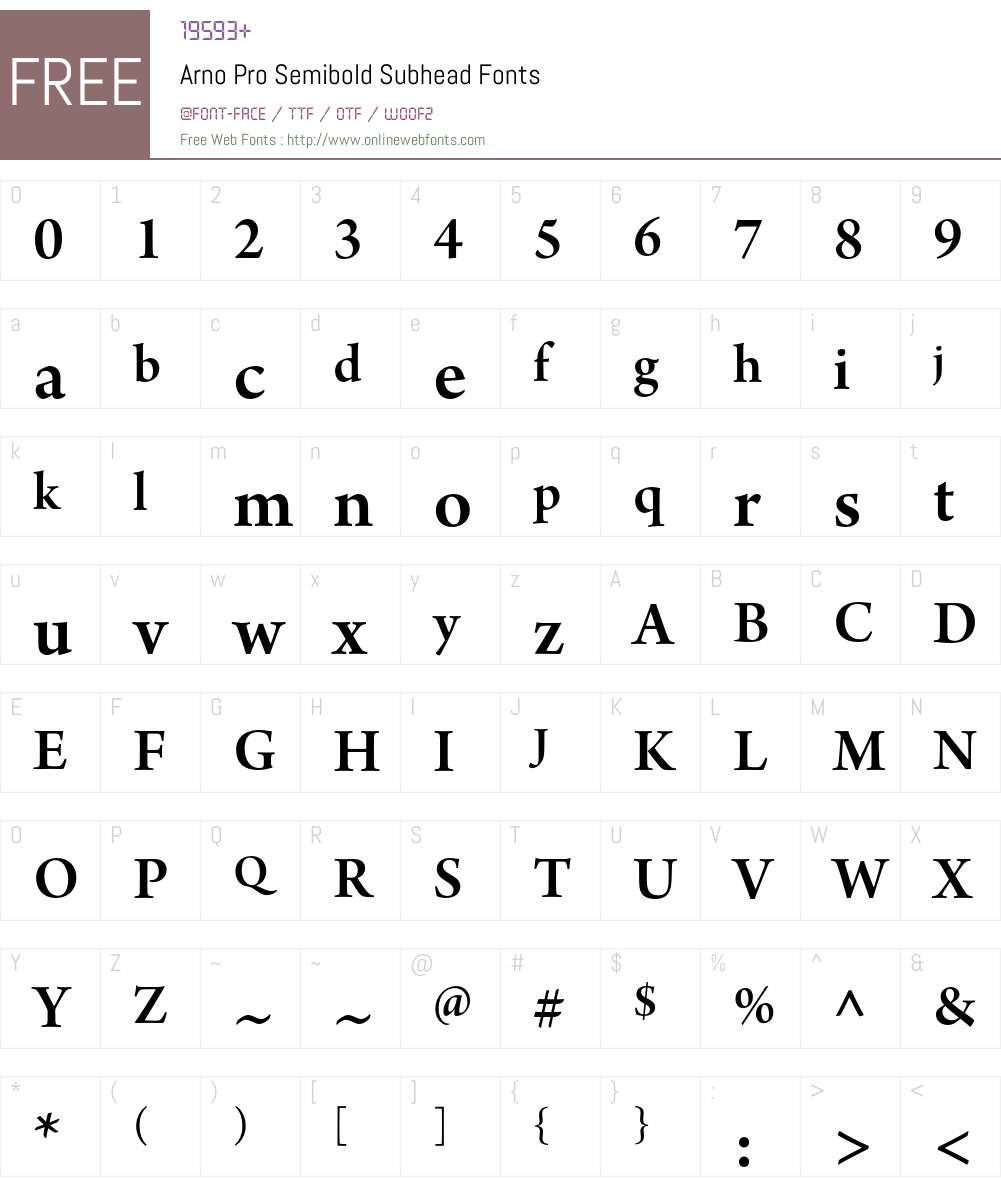 Arno Pro Font Screenshots