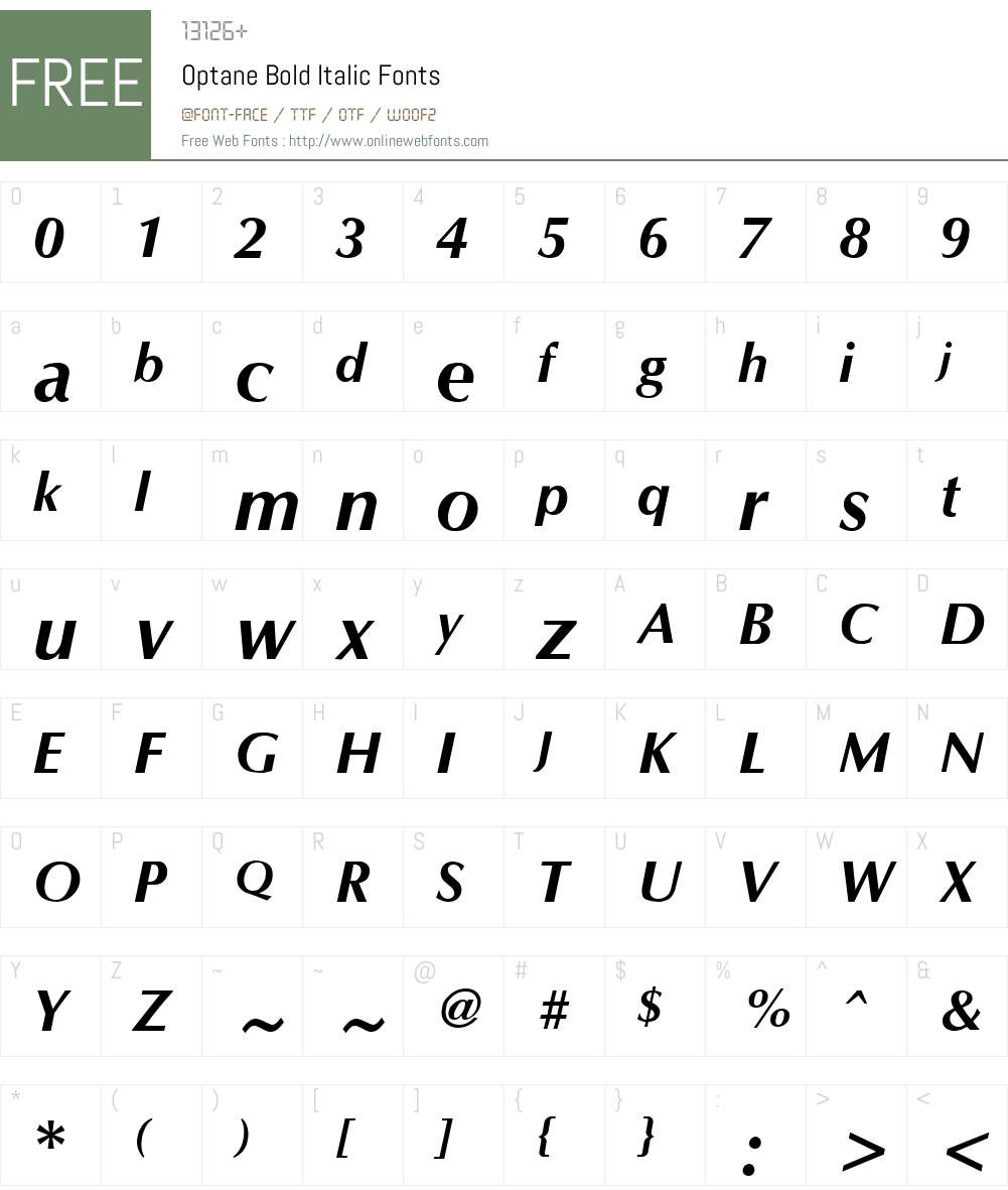Optane Font Screenshots