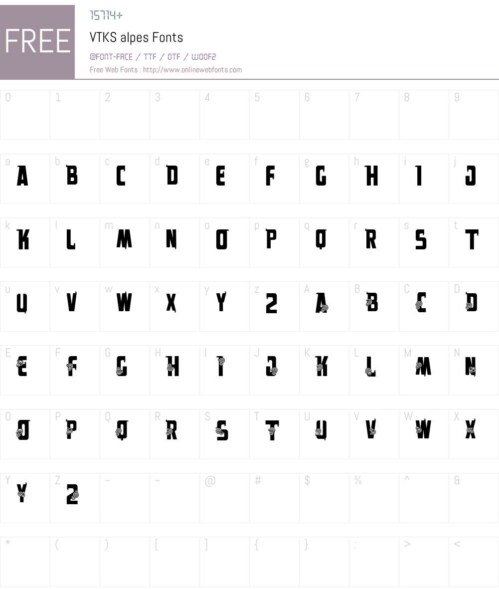 VTKS alpes Font Screenshots