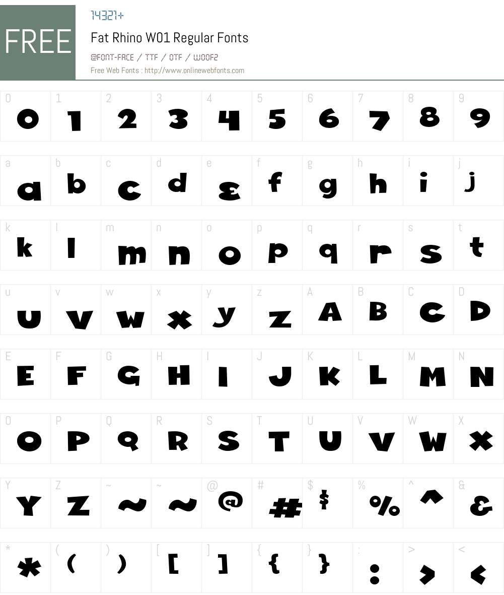 FatRhinoW01-Regular Font Screenshots