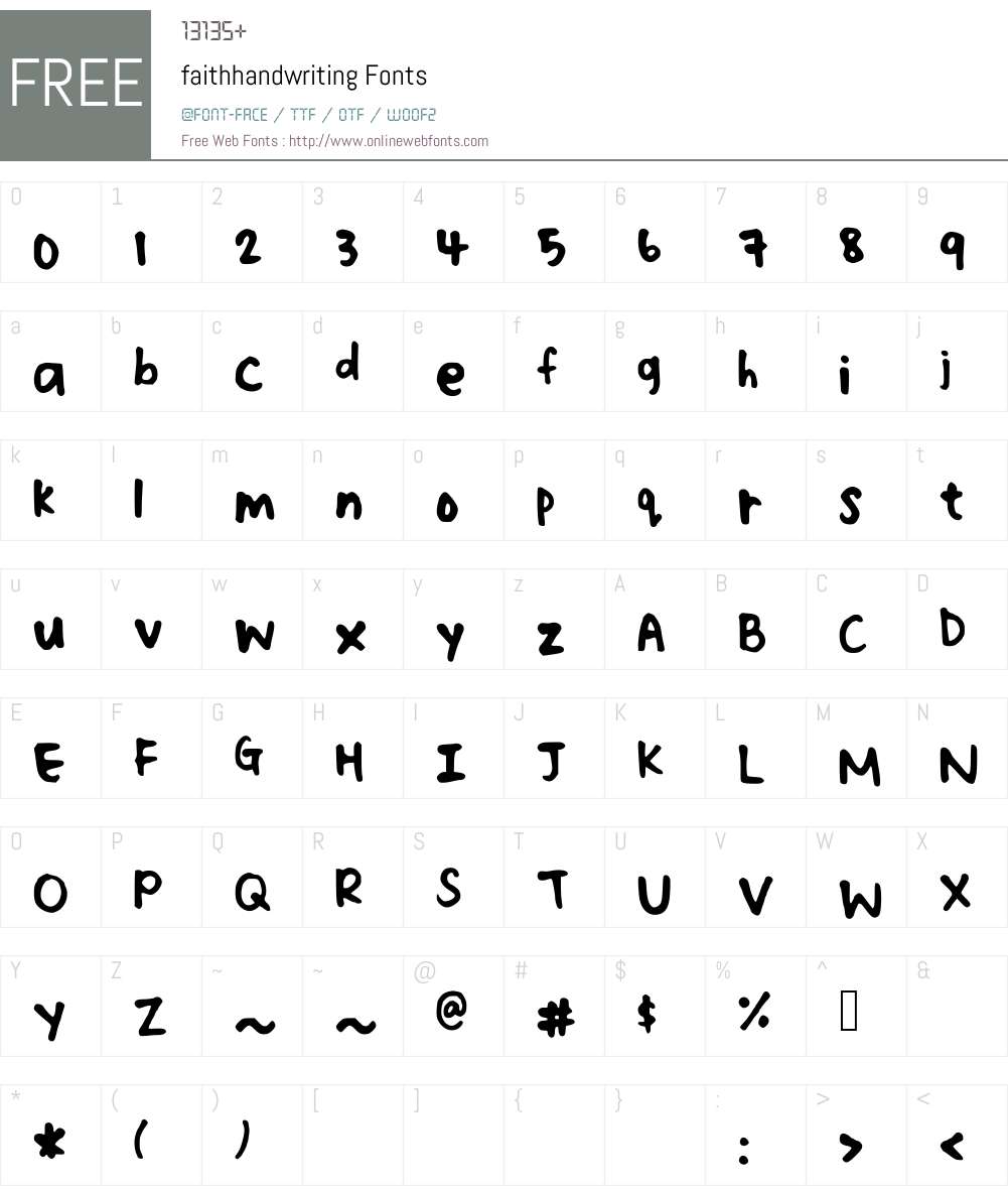 faithhandwriting Font Screenshots