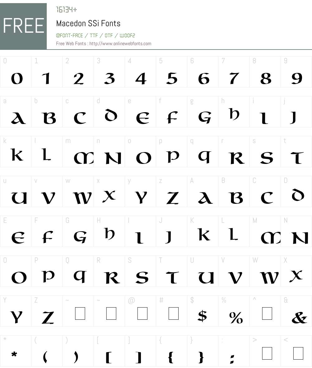 Macedon SSi Font Screenshots