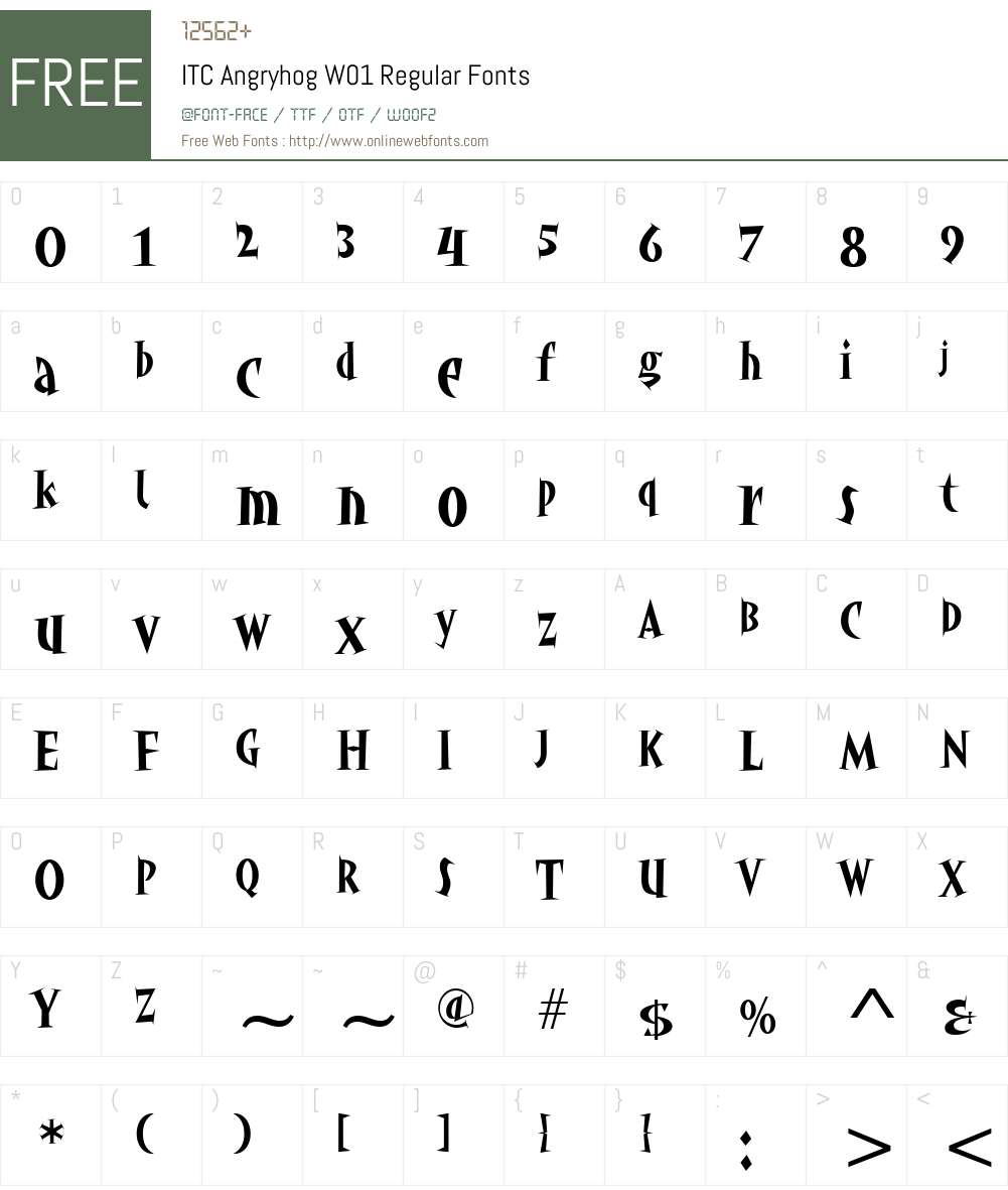 ITCAngryhogW01-Regular Font Screenshots