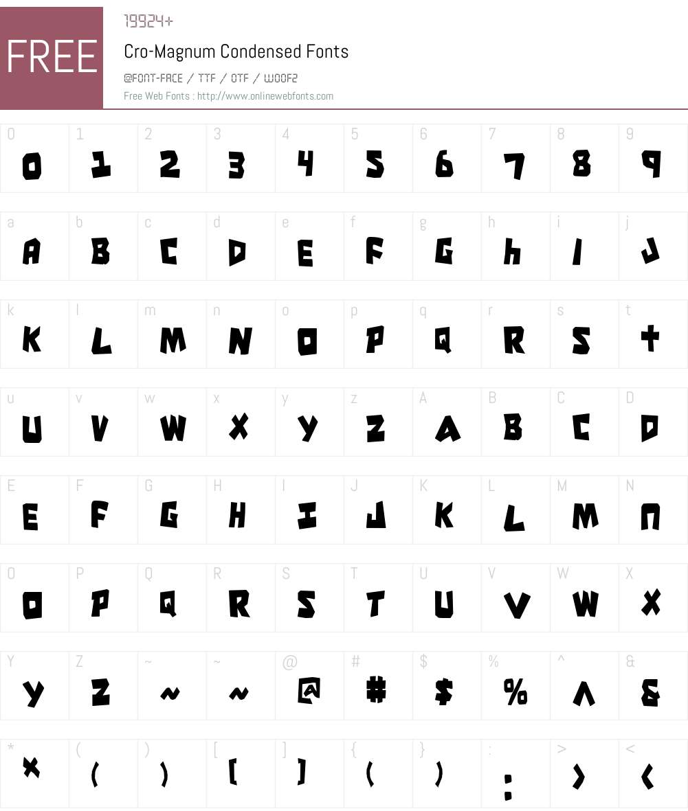 Cro-Magnum Condensed Font Screenshots