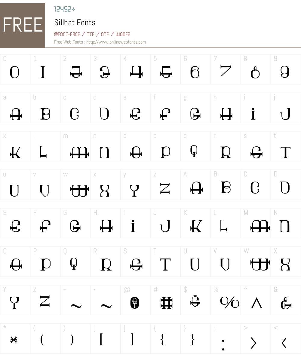 Sillbat Font Screenshots