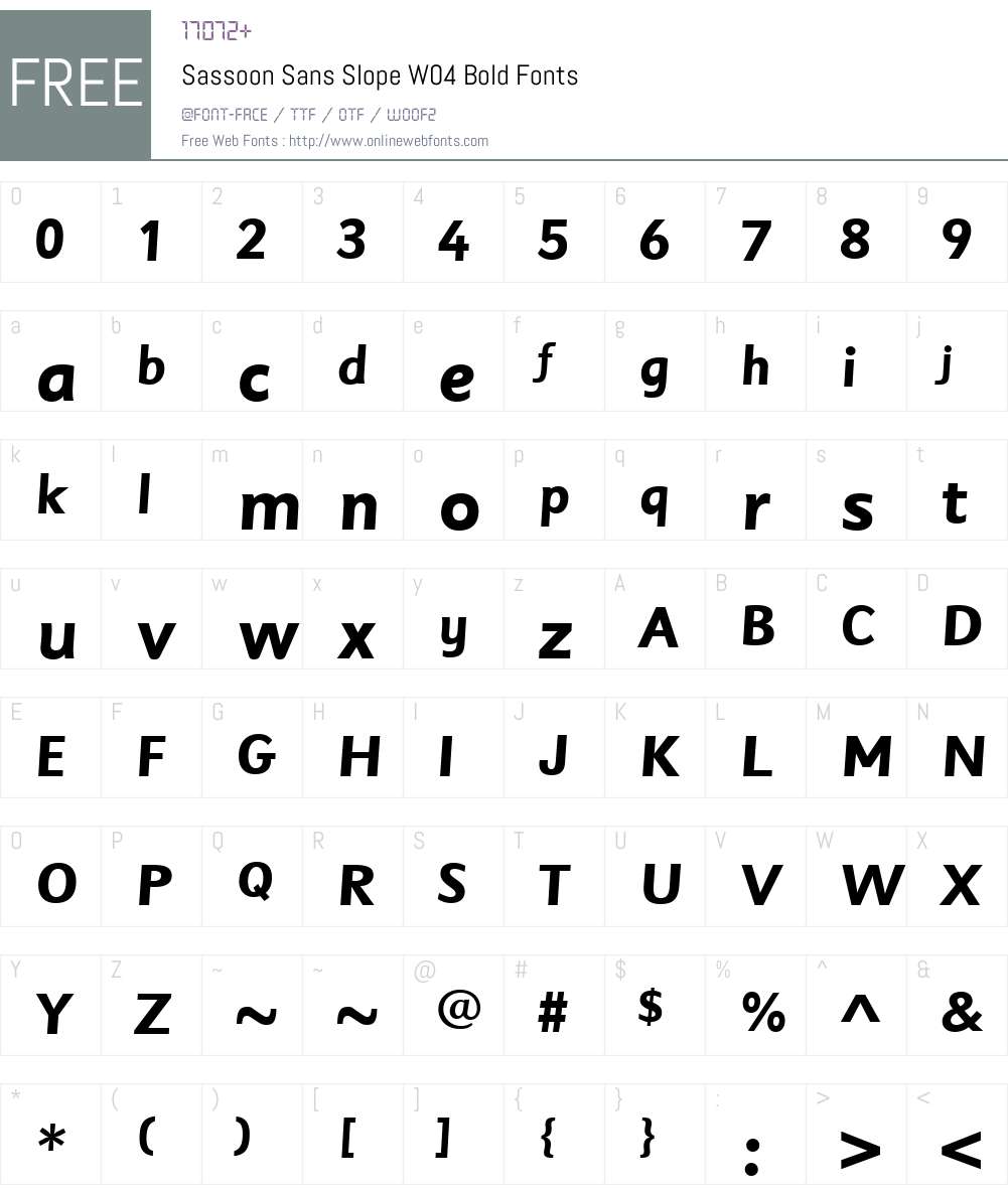 SassoonSansSlopeW04-Bold Font Screenshots