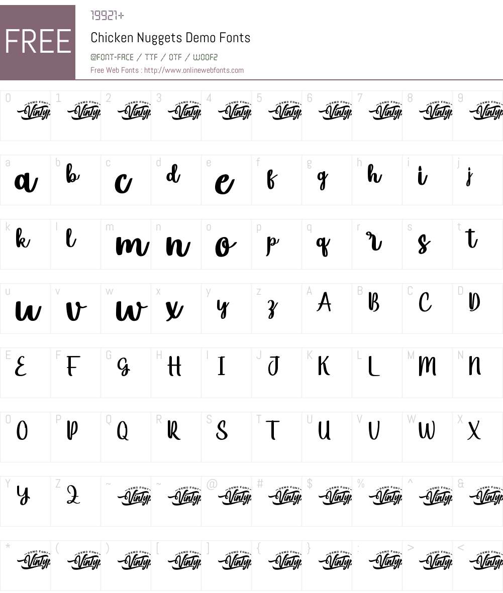 Chicken Nuggets Demo Font Screenshots