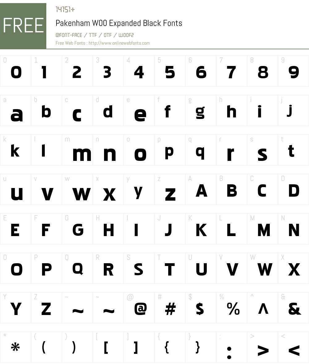PakenhamW00-ExpandedBlack Font Screenshots