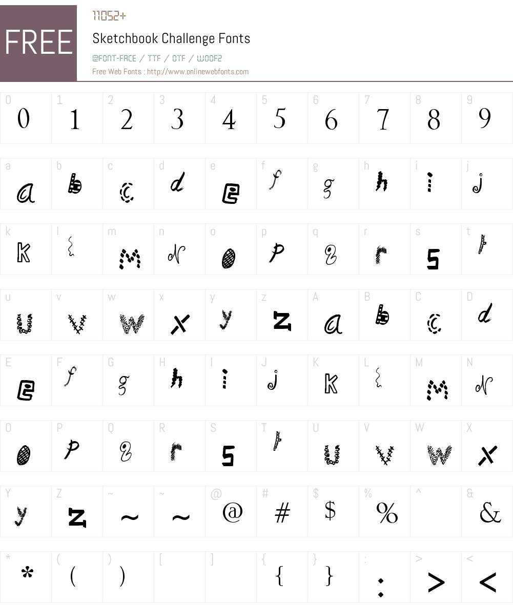 Sketchbook Challenge Font Screenshots