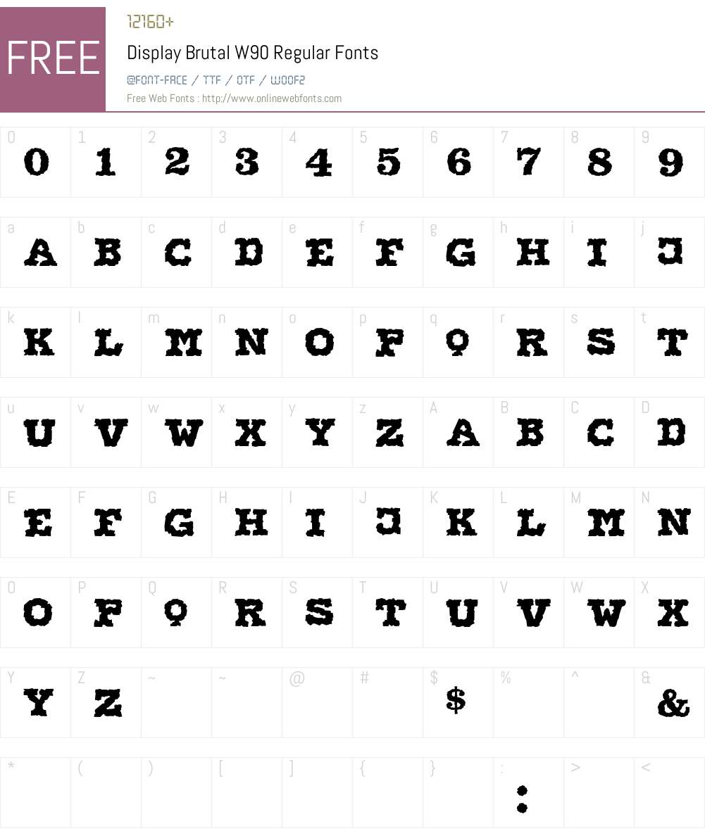 DisplayBrutalW90-Regular Font Screenshots