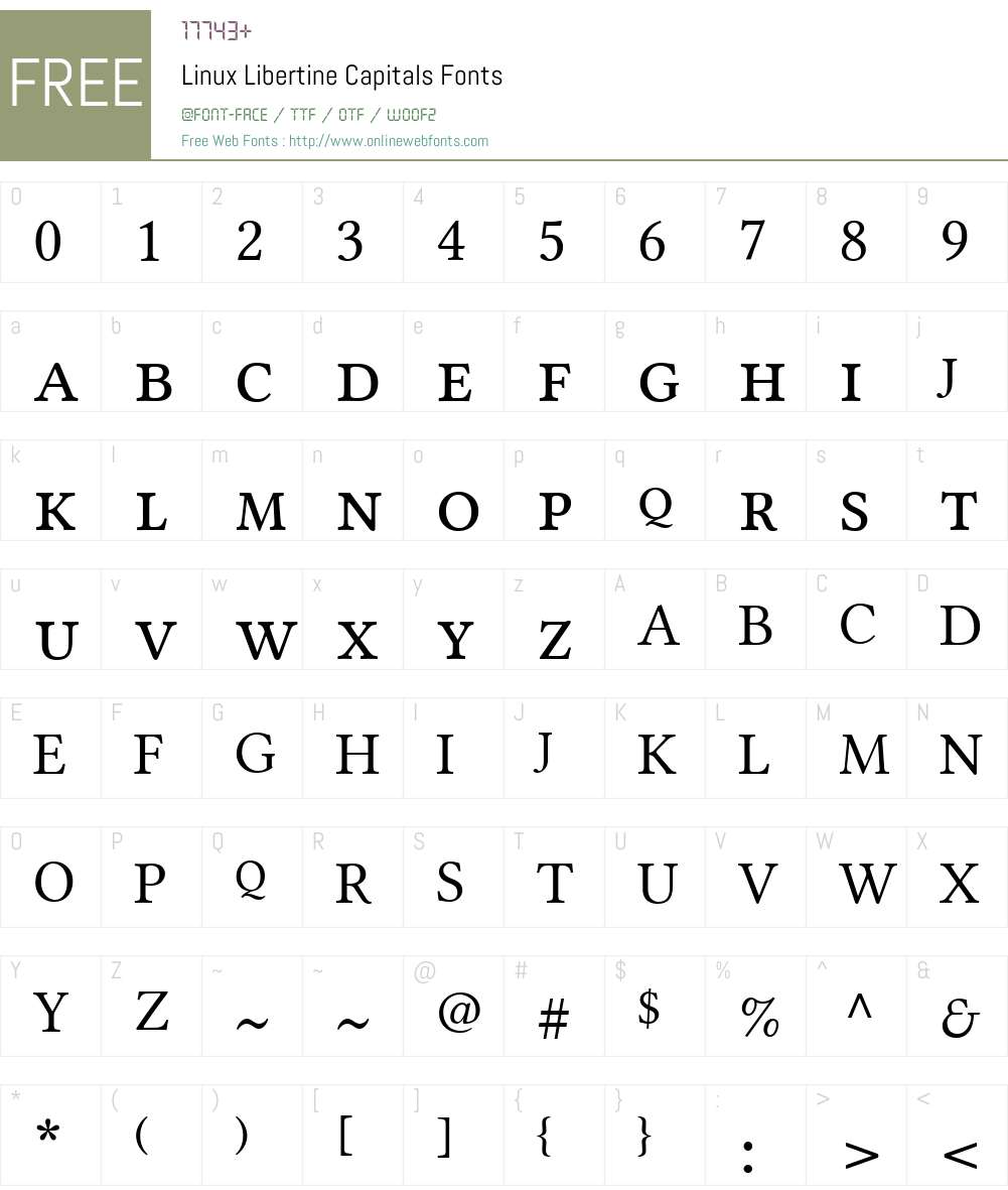 Linux Libertine Capitals Font Screenshots