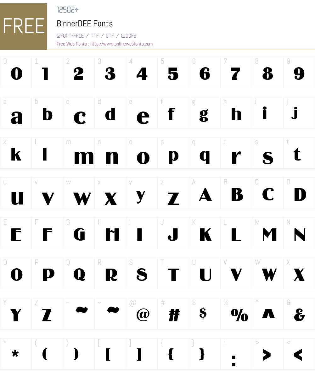 BinnerDEE Font Screenshots