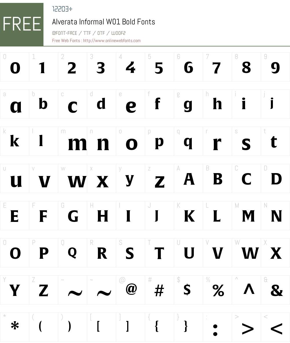 AlverataInformalW01-Bold Font Screenshots