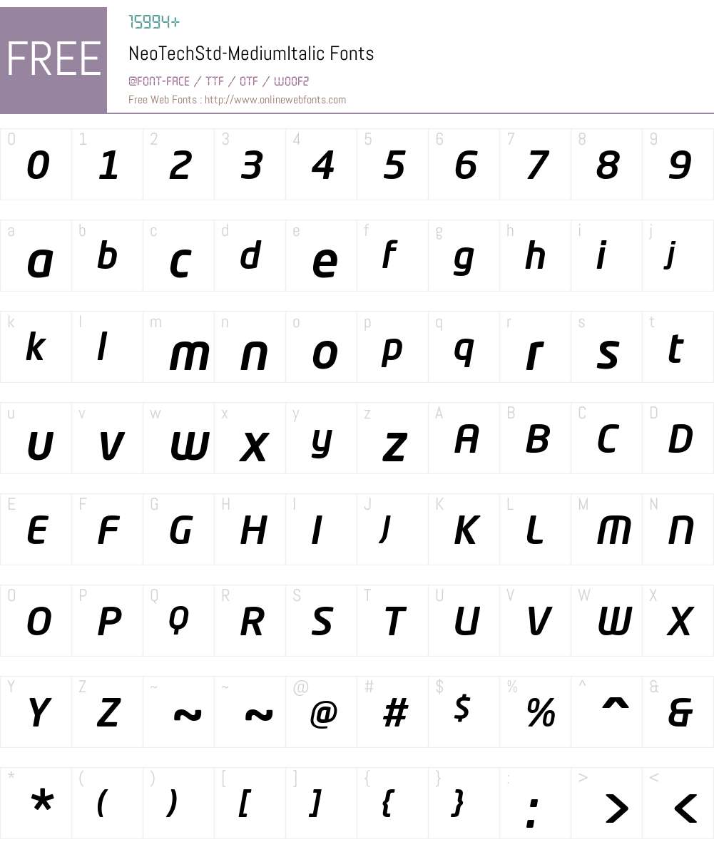 Neo Tech Std Medium Font Screenshots