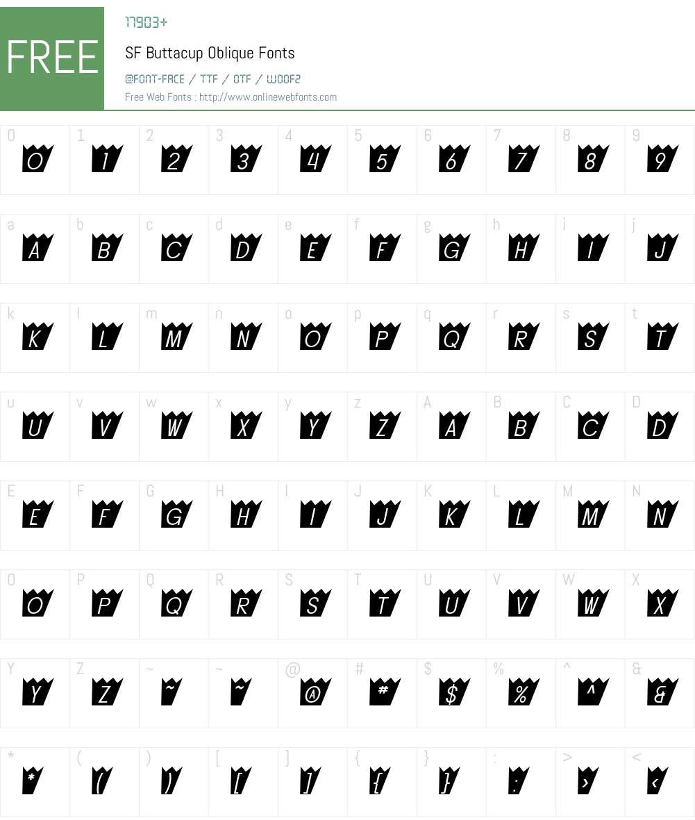 SF Buttacup Font Screenshots
