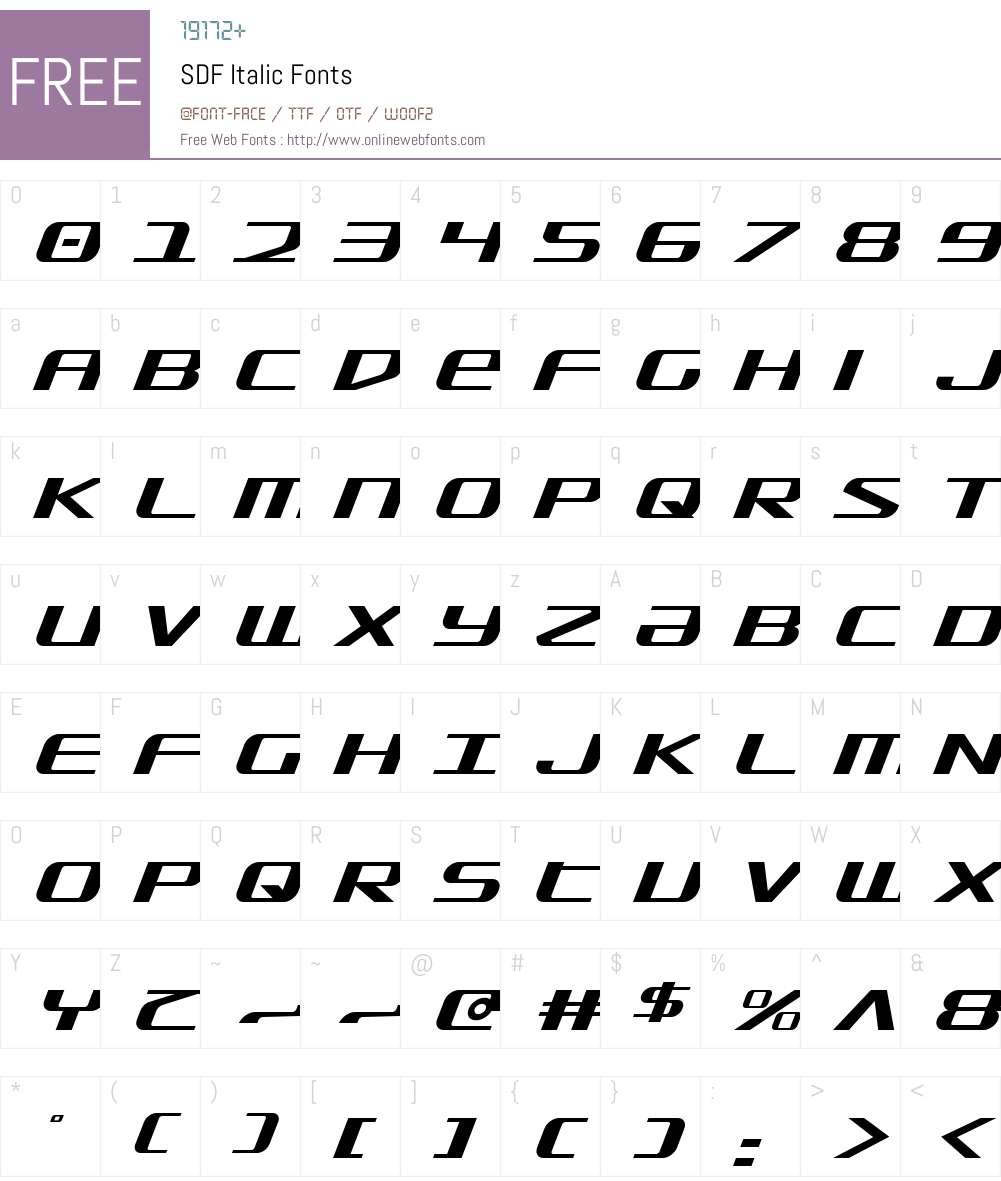 SDF Italic Font Screenshots