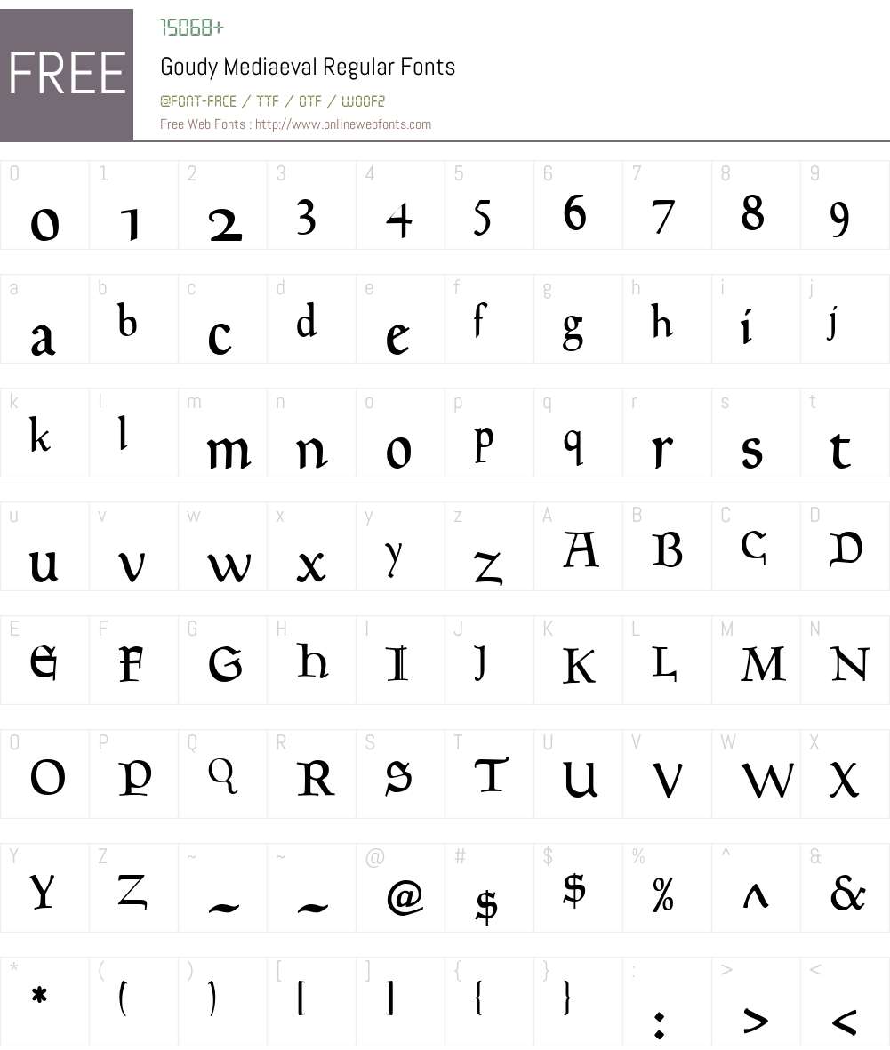 Goudy Mediaeval Font Screenshots