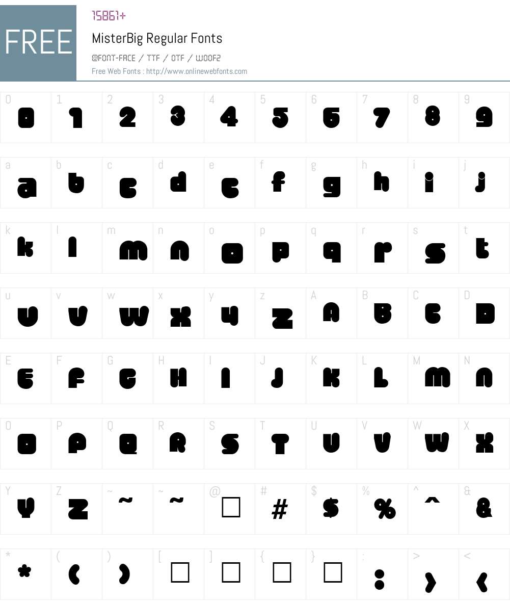 MisterBig Font Screenshots