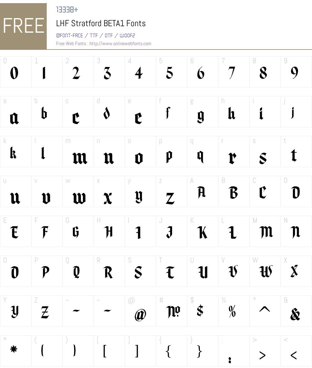LHF Stratford BETA1 Font Screenshots