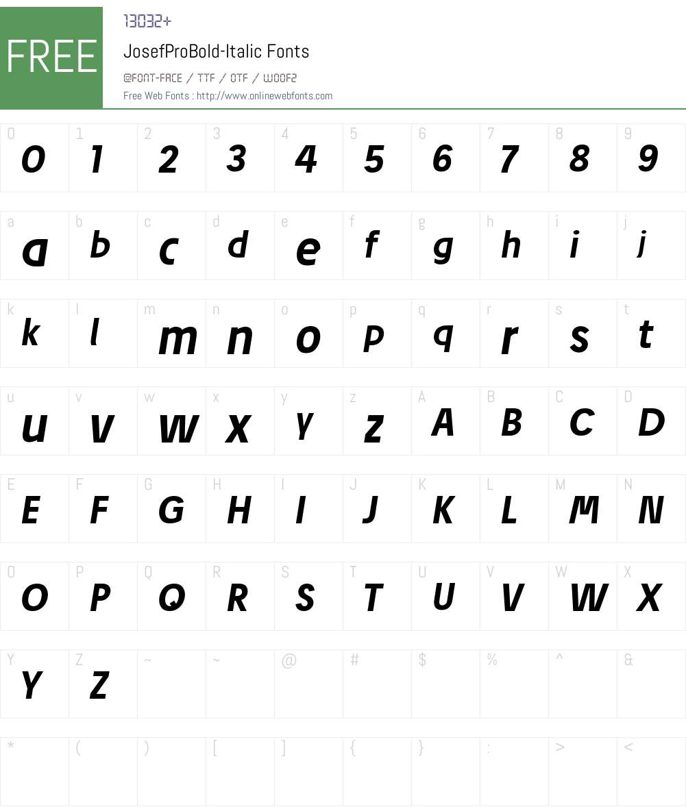Josef Pro Bold Font Screenshots