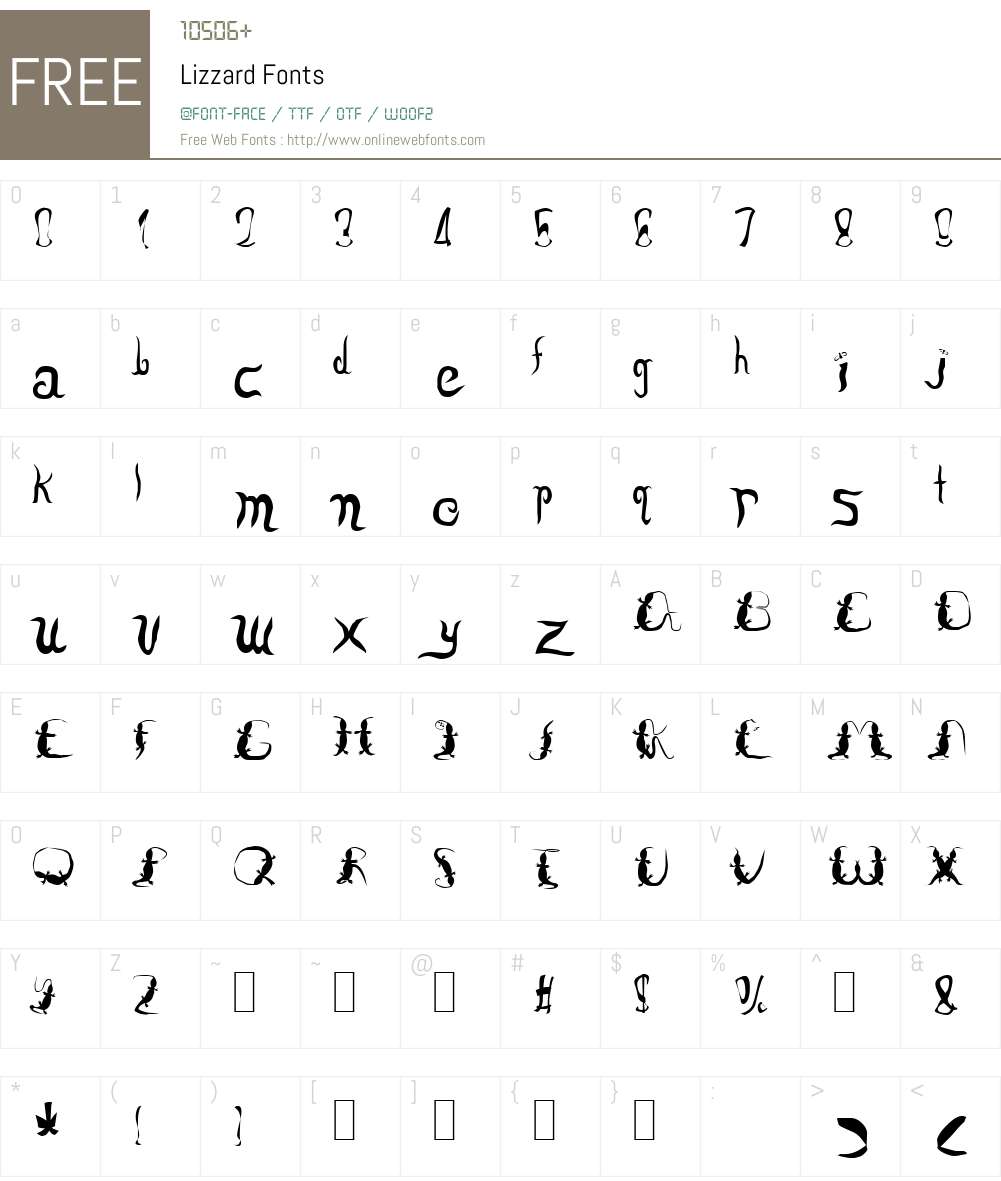 Lizzard Font Screenshots